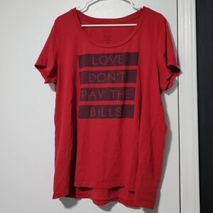 Torrid Red Graphic Relaxed Womens Short Sleeve Tee Size 2X